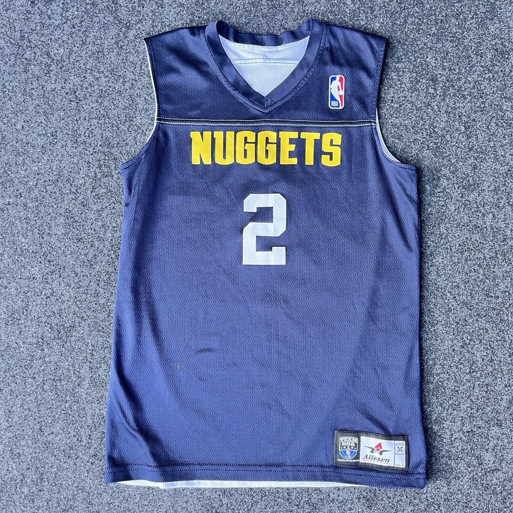 Youth NBA Alleson Athletic Denver Nuggets #2 Navy Reversible Mesh Jersey Size M - Picture 1 of 10